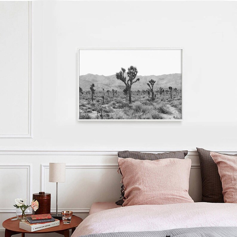 Desert Decor Joshua Tree Poster- Black and White Art Print Desert Print Joshua Tree Wall Art Digital Printable Printable Art