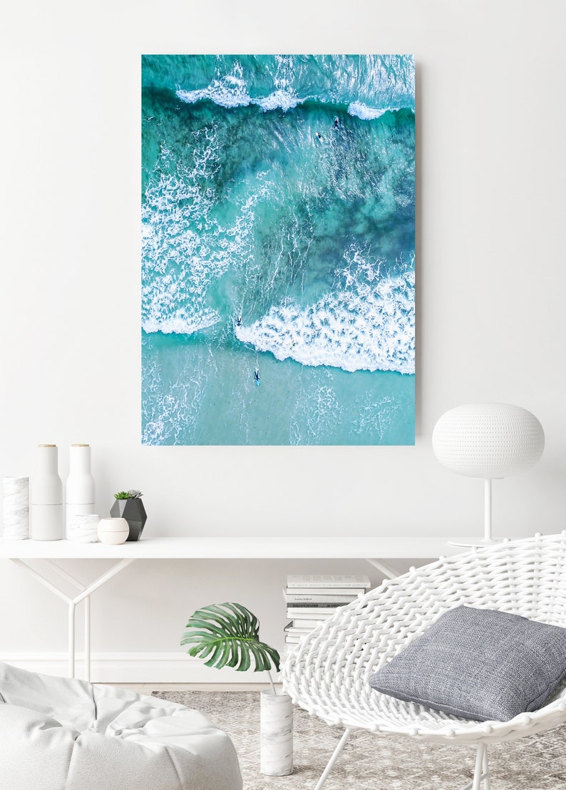 Ozean Kunstdruck, Ozean Wellen Kunst, Strand Surf Druckbare, Luftbild Druck, Surf Art Print, Ozean Poster, Moderner Strand Druck, Digitaldruck Bild 6