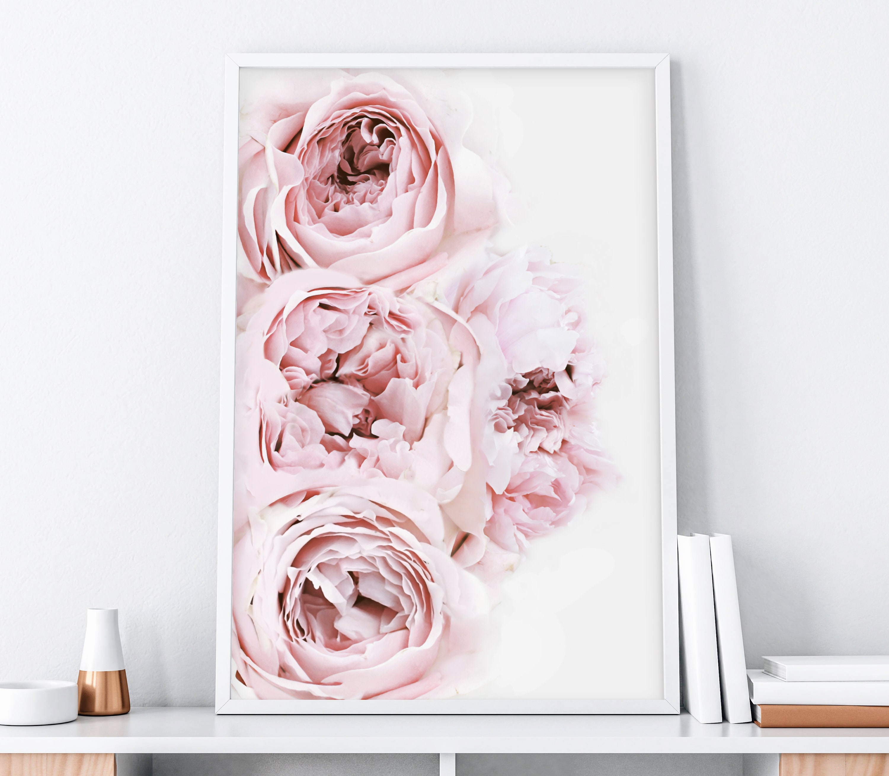 Peony Print Blush Pink Wall Art Prints Peonies Photo Gift Etsy