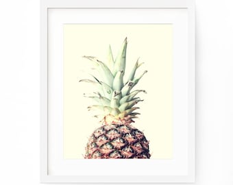 Pineapple Art Print, Pineapple Decor, Tropical Wall Art, Kitchen Art, Tropical Fruit Wall Art, Pineapple Poster, Fruit Print, Botanical Art