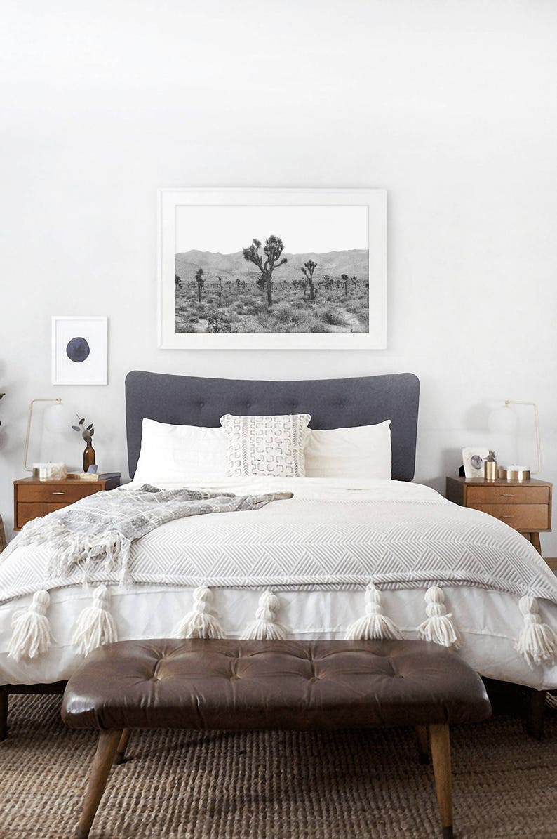 Desert Decor Joshua Tree Poster- Black and White Art Print Desert Print Joshua Tree Wall Art Digital Printable Printable Art
