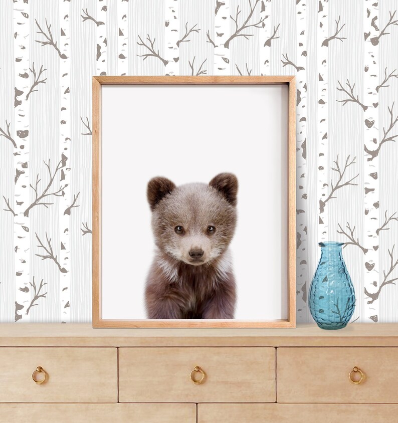 Bear Print Nursery Art Woodland Animals Printable Art Baby Etsy