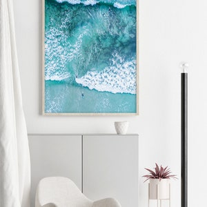 Ozean Kunstdruck, Ozean Wellen Kunst, Strand Surf Druckbare, Luftbild Druck, Surf Art Print, Ozean Poster, Moderner Strand Druck, Digitaldruck Bild 5