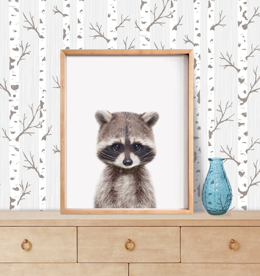 Raccoon Print, Woodland Nursery, Printable Art, Woodland Animals ...
