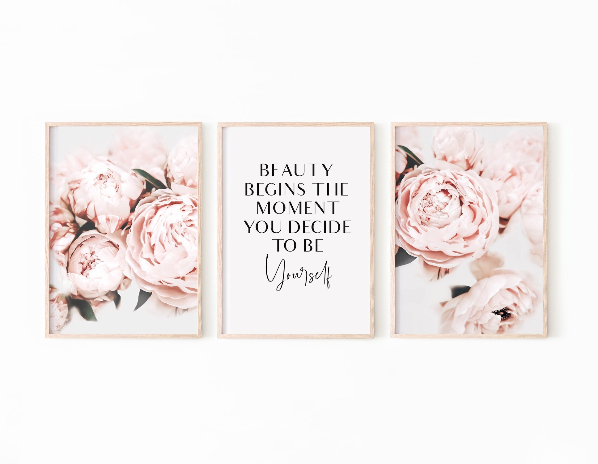 Fashion Wall Art Printable Set of 3 Peony Print Fashion Etsy