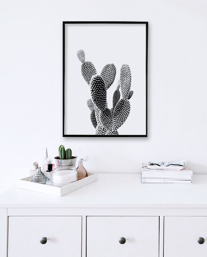 Cactus Print Digital Download Cactus Wall Art Black and - Etsy