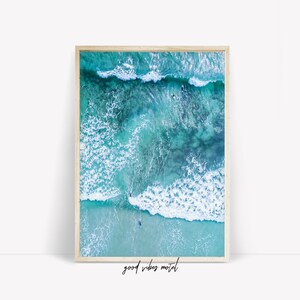 Ozean Kunstdruck, Ozean Wellen Kunst, Strand Surf Druckbare, Luftbild Druck, Surf Art Print, Ozean Poster, Moderner Strand Druck, Digitaldruck Bild 7