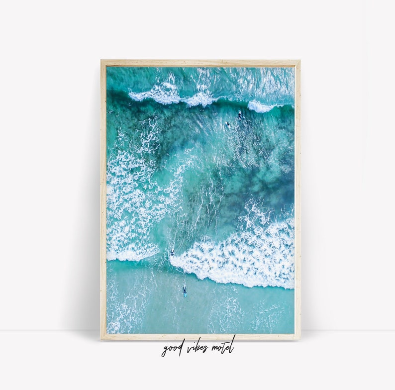 Ozean Kunstdruck, Ozean Wellen Kunst, Strand Surf Druckbare, Luftbild Druck, Surf Art Print, Ozean Poster, Moderner Strand Druck, Digitaldruck Bild 7