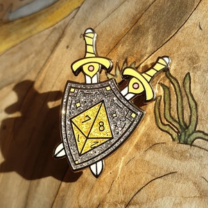 Glitter D8 Dice Enamel Pin