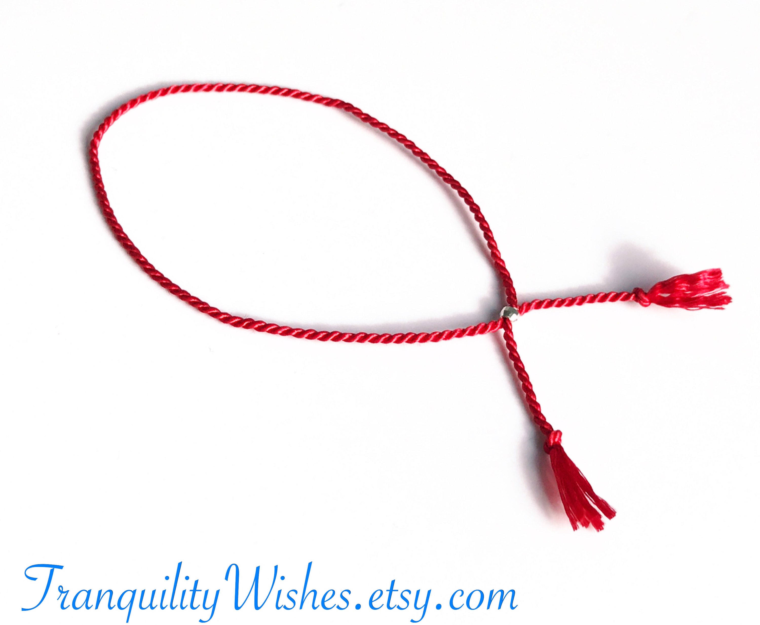 Red Thread Bracelet. Sterling Silver. Pure Silk. Red String. Etsy