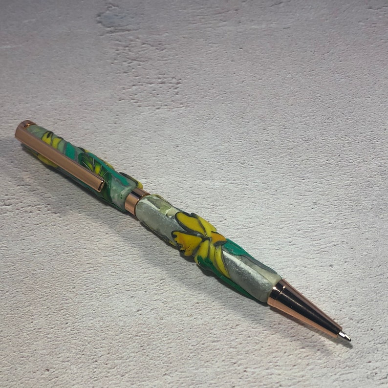snowdrop primrose pretty original Valentine/'s Galentine Mother/'s Day Spring flower ballpoint pen handmade in polymer clay daffodil