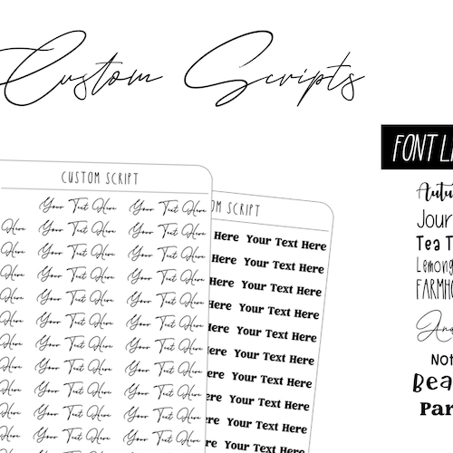 Custom Text Header Planner Stickers Etsy