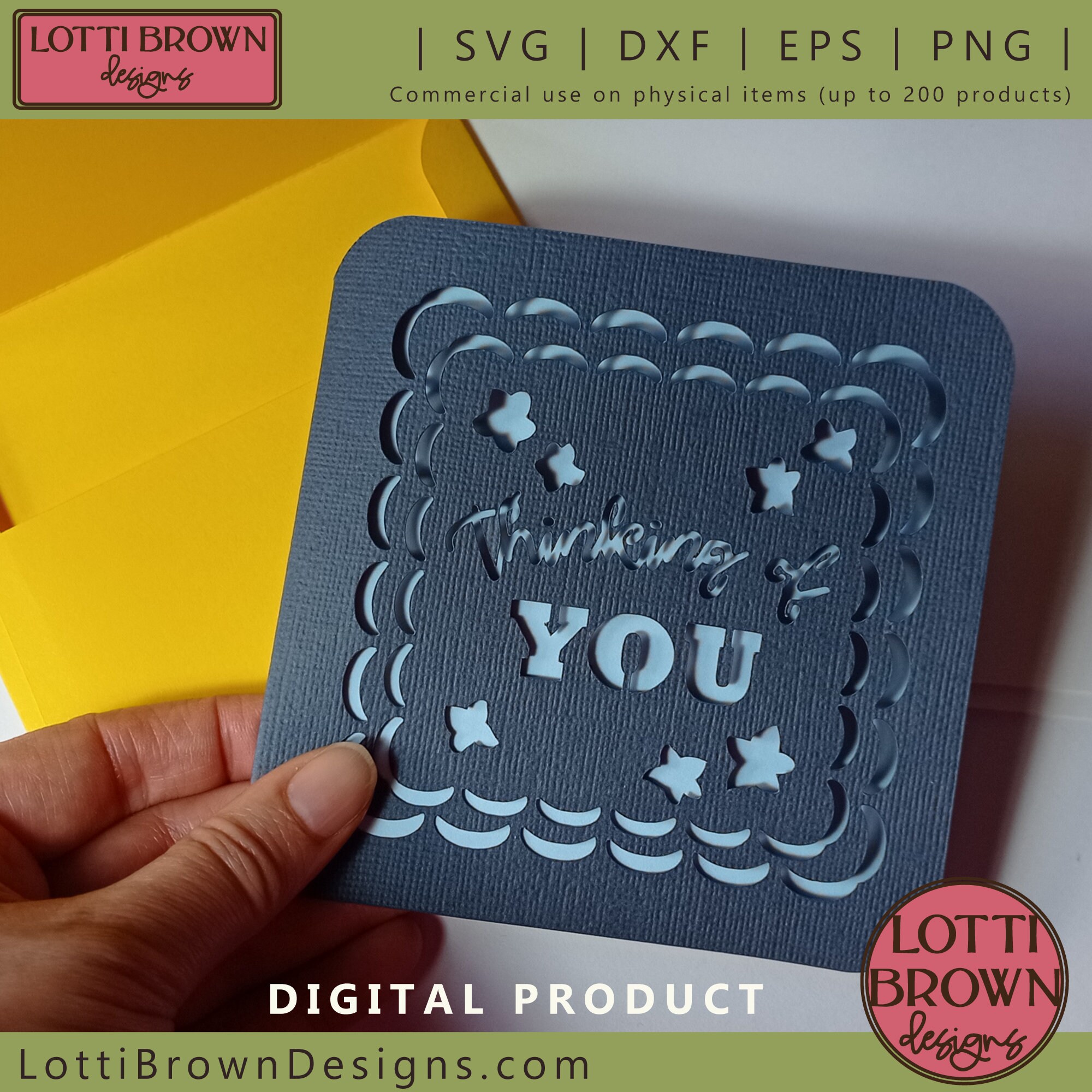 Thinking of You Card SVG for Cutting Machines Greeting Card Etsy UK