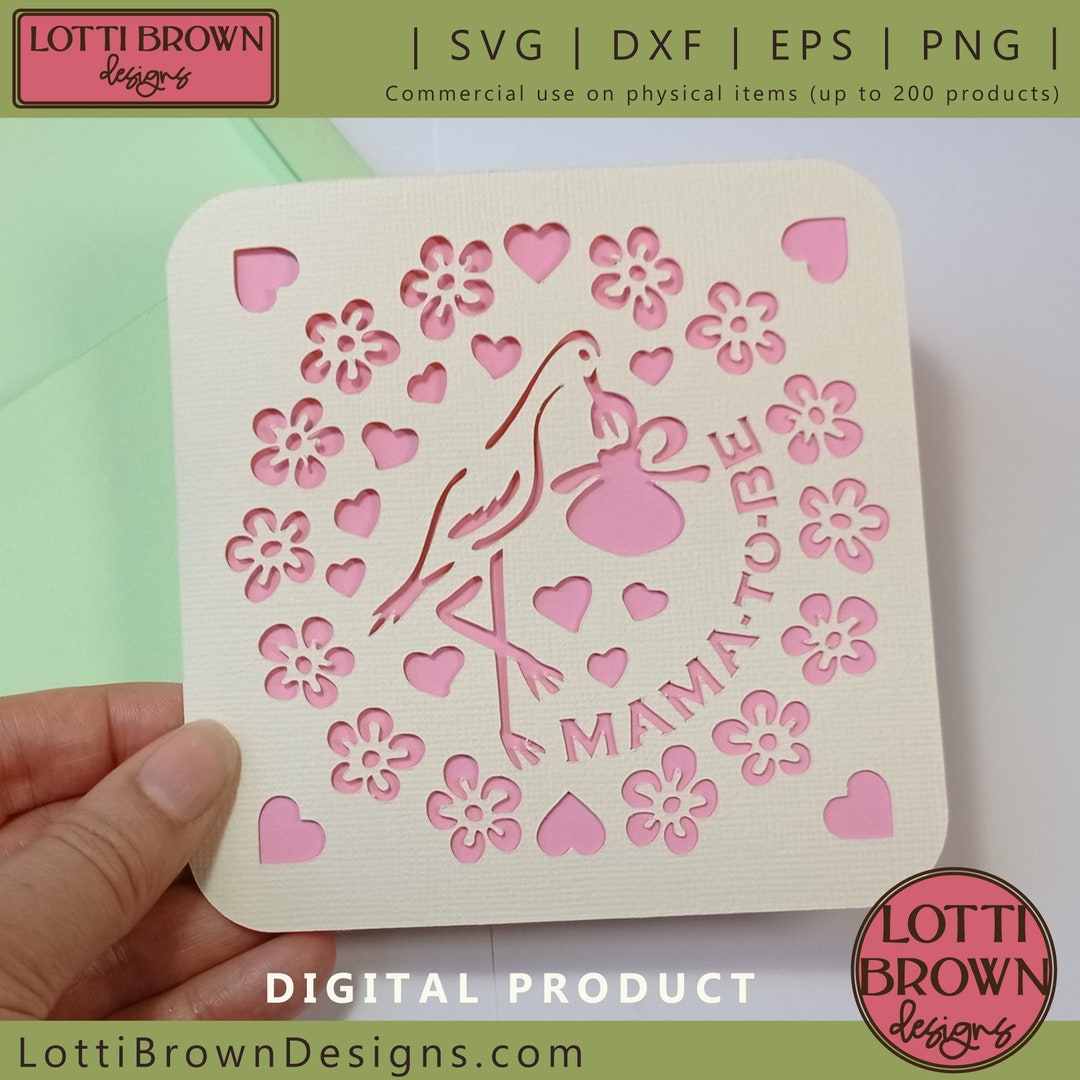 Baby Shower Card SVG, Mama-to-be Card SVG Template, Baby Shower Svg ...
