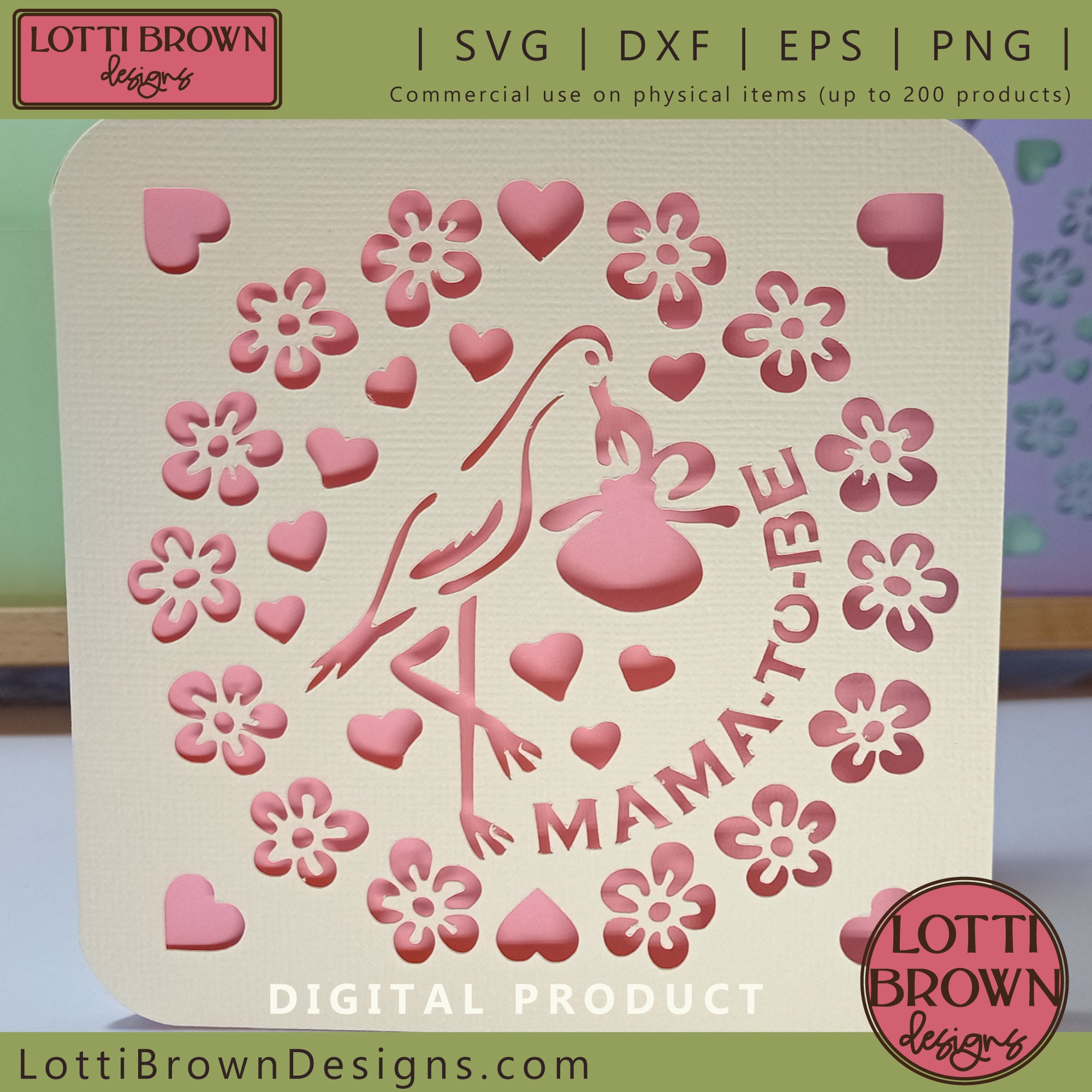 Baby Shower Card SVG Mamatobe Card SVG Template Baby Etsy Canada