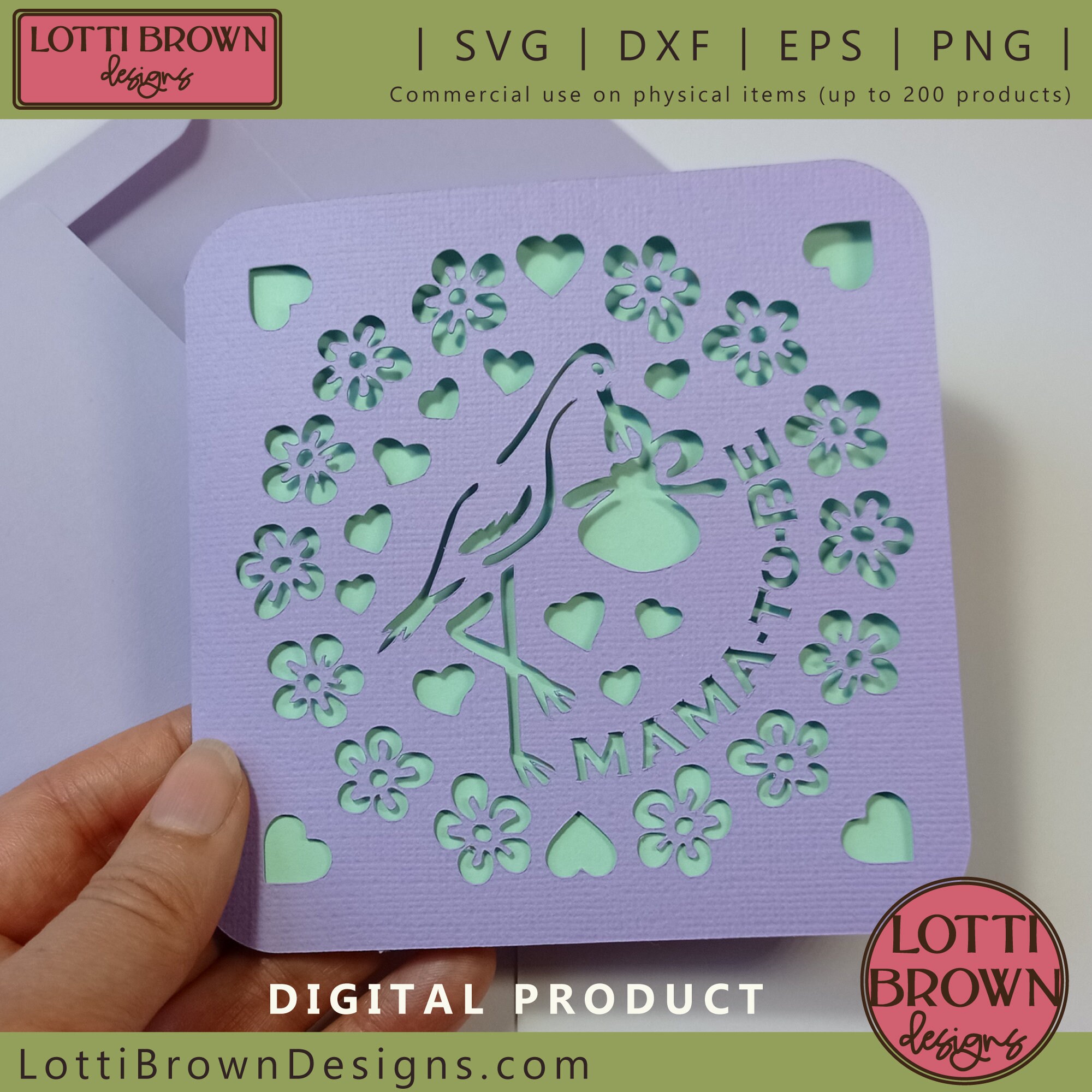 Baby Shower Card SVG Mamatobe Card SVG Template Baby Etsy Canada