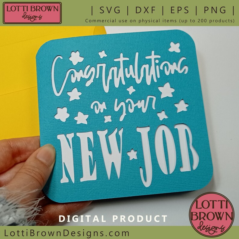 New Job Card Template 'congratulations on Your New Etsy