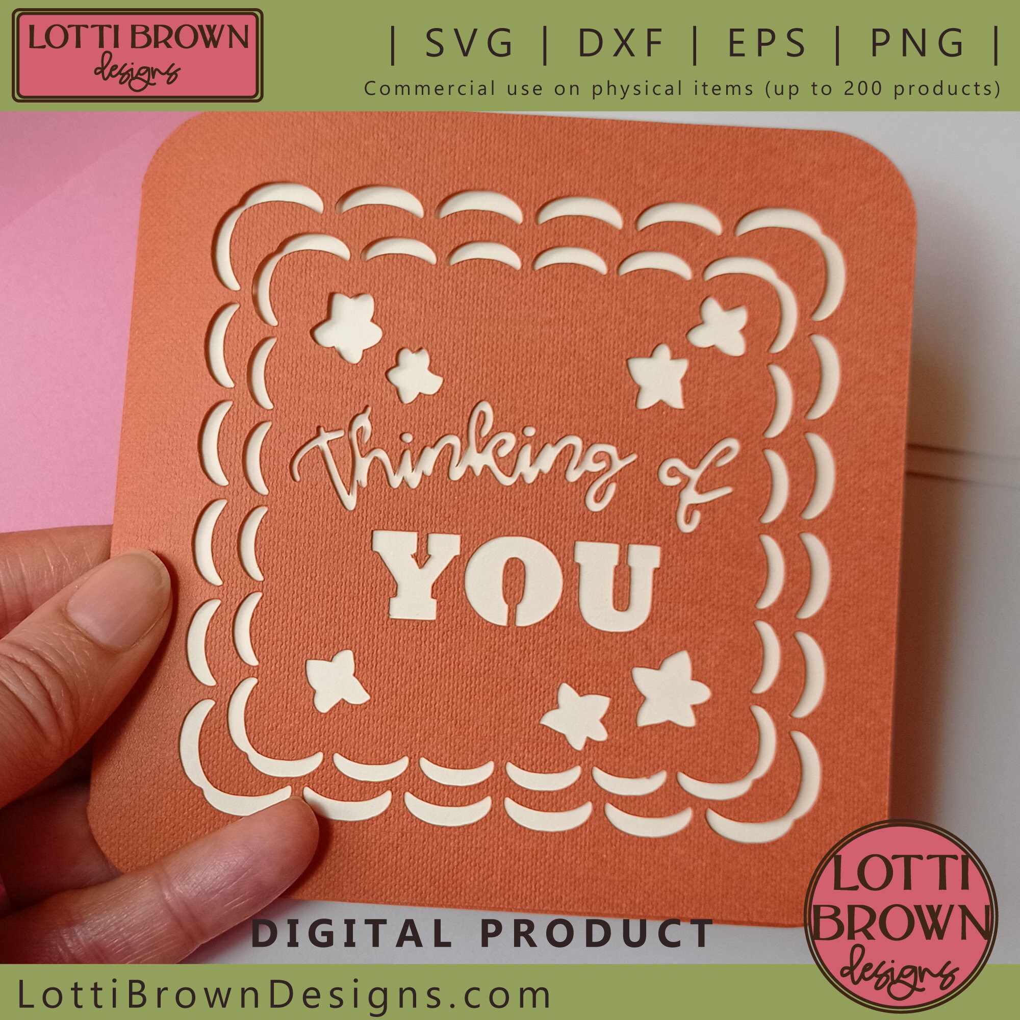 Thinking of You Card SVG for Cutting Machines Greeting Card Etsy UK