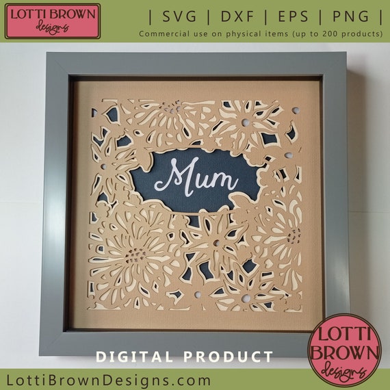 Layered Mum Shadow Box SVG for Mother's Day 3D SVG File | Etsy Australia