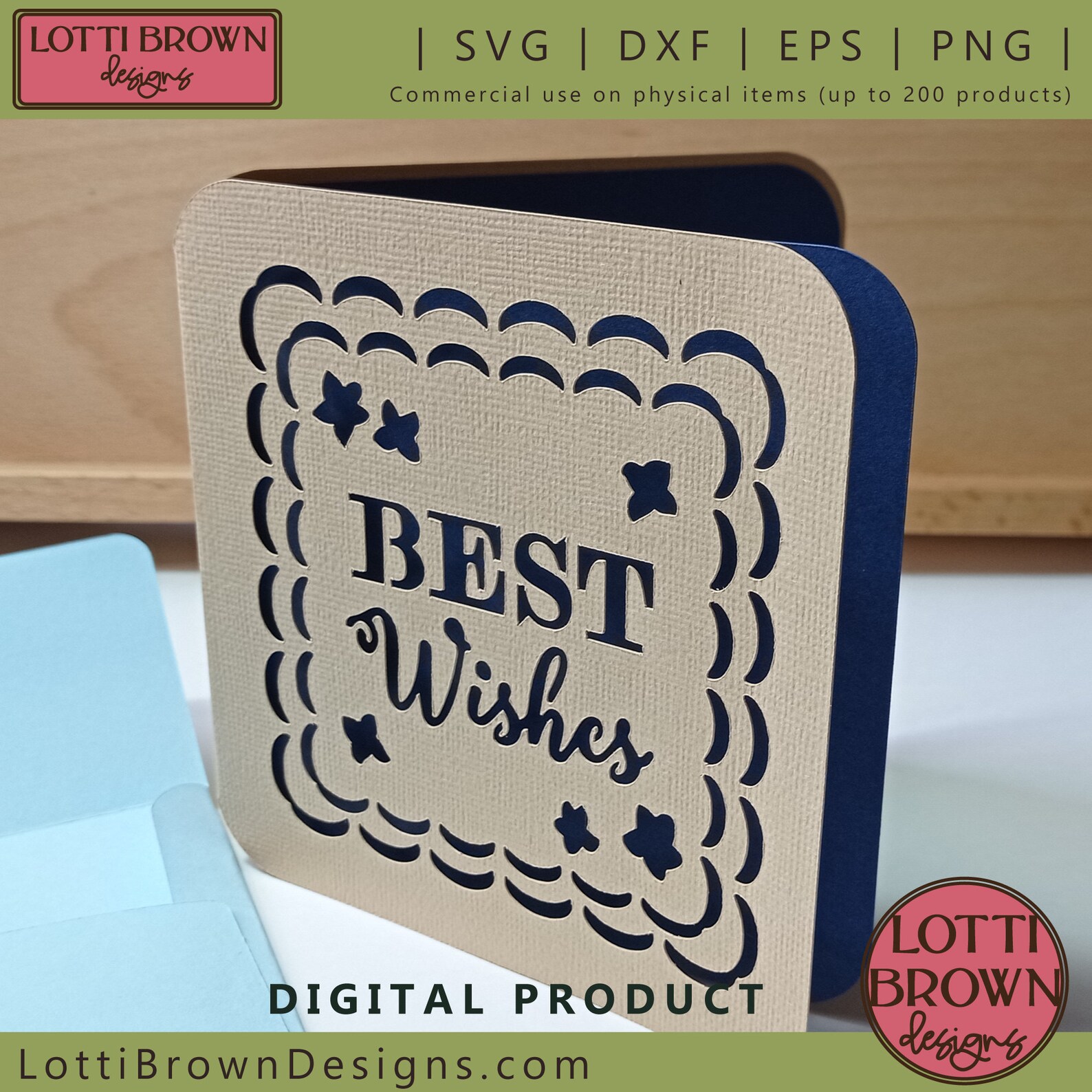 Best Wishes Card SVG for Cutting Machines Best Wishes Card - Etsy