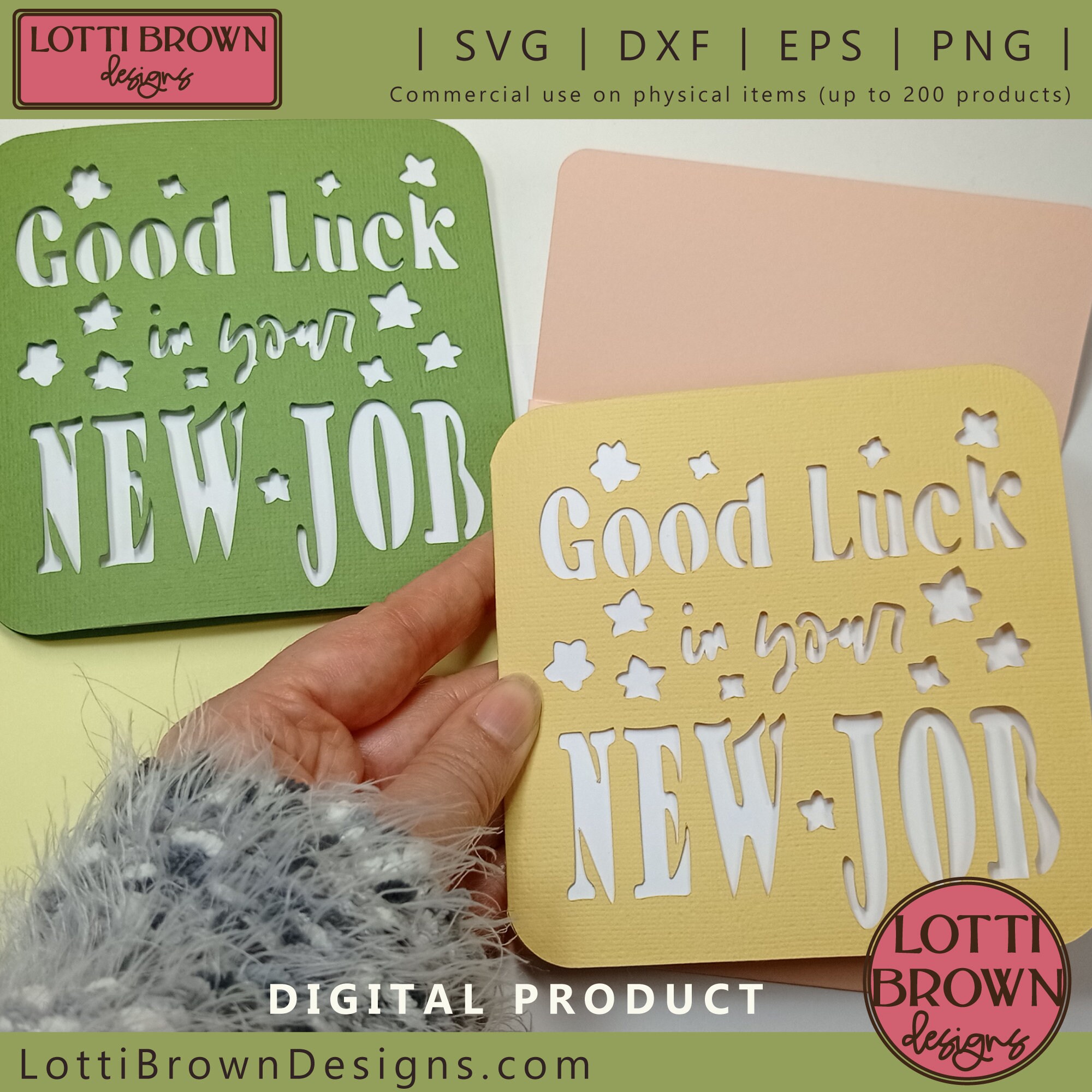 New Job Card SVG 'good Luck in Your New Job' Card - Etsy