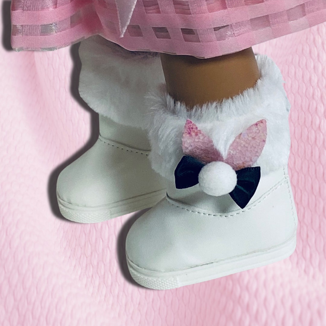 White Boots With Fur , Boots for 18 Inch Dolls, Winter Boots - Etsy
