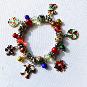 Christmas Charm Bracelet, Pandora Style Bracelet, Jewelry for Women