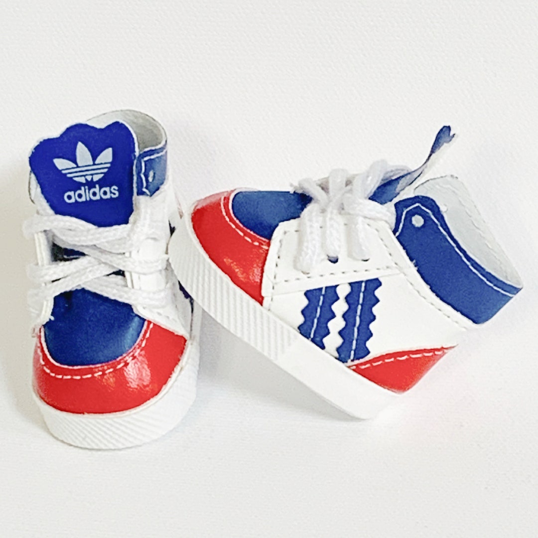 Red White and Blue Adidas Sneakers for Wellie Wisher Dolls - Etsy