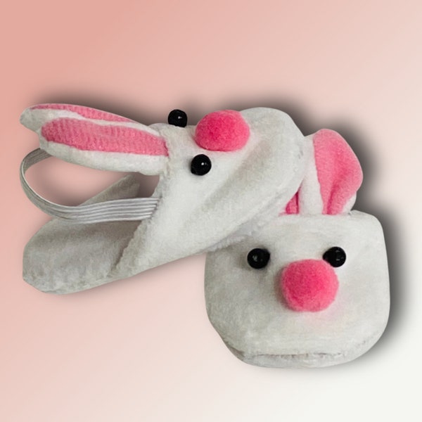 Bunny Slippers for Dolls, Fluffy Slippers for  Girl Doll, 18 inch Doll Slippers, Doll Accessories