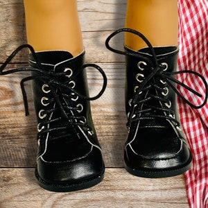 Black High Top Shoes, Shoes for 18 inch Dolls, Black Shoes for American Girl , Doll Accessories