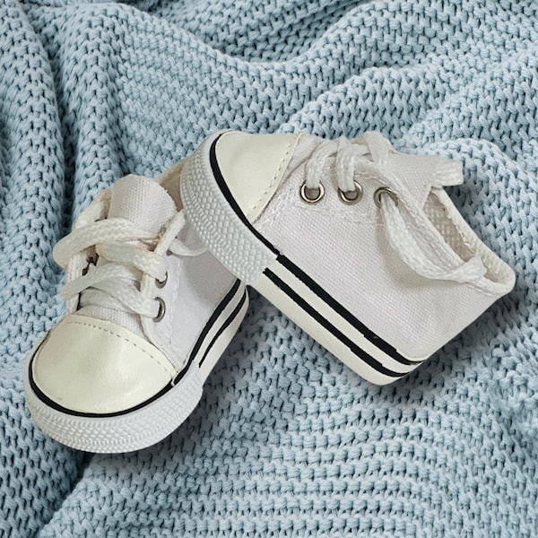 White Sneakers for Dolls, Black Sneakers, Canvas Sneakers for 18 inch Dolls , Sneakers for Boy Doll, Shoes for Girl Doll, Doll Accessories