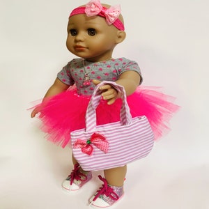 Tote bag with the Ribbon for 18 inch Dolls, Toye bag for  Girl Dolls, Dolls Accessories
