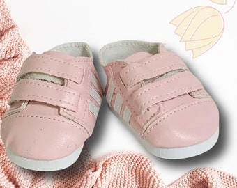 Pink and White Sneakers for Dolls, Sneakers for 18 inch Dolls, Shoes for American Girl , Doll Accessories