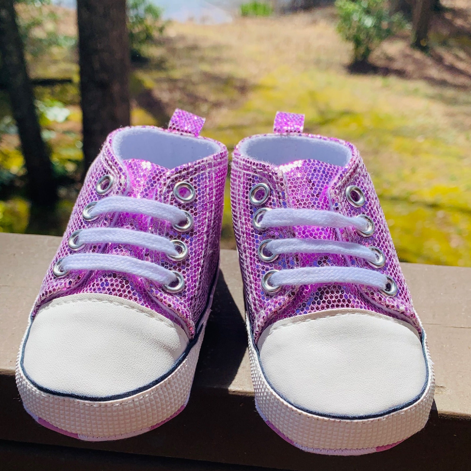 Pink Glitter Shoes for Baby Baby Girl Sneakers Crib Shoes Etsy