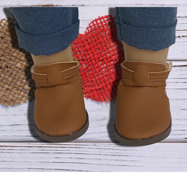 Brown Suede Boots, Boots for Dolls, Shoes for 18 inch Dolls