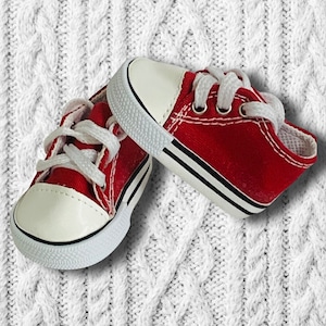 Red Sneakers for Dolls, Sneakers for 18 inch Dolls, Canvas Sneakers for Dolls, Doll Accessories