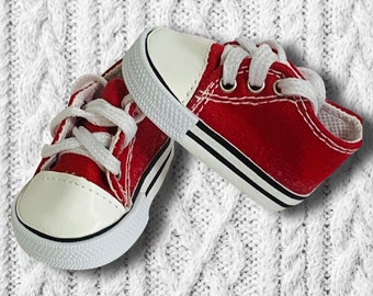 Red Sneakers for Dolls, Sneakers for 18 inch Dolls, Canvas Sneakers for Dolls, Doll Accessories