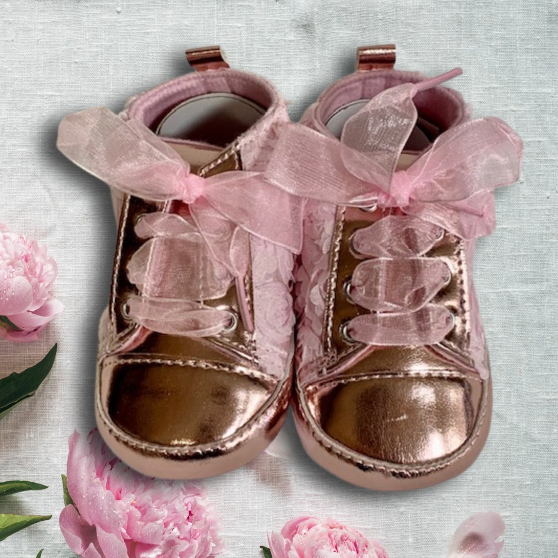 Baby Girl Shoes Pink Roses Shoes Shoes for Baby Girl First Etsy