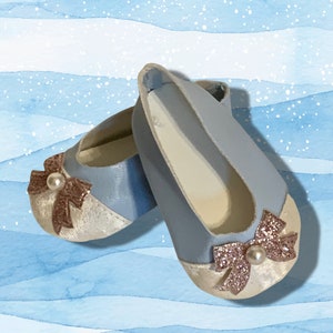 Bow Shoes for Dolls, Shoes for  Girl Dolls, Pink Bow Shoes for 18 inch Dolls, Doll Accessories