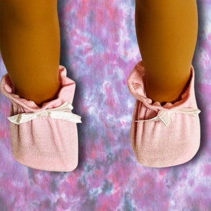 Pink Fabric Booties for 18" Dolls, Booties for Girl Doll, Doll Accessories