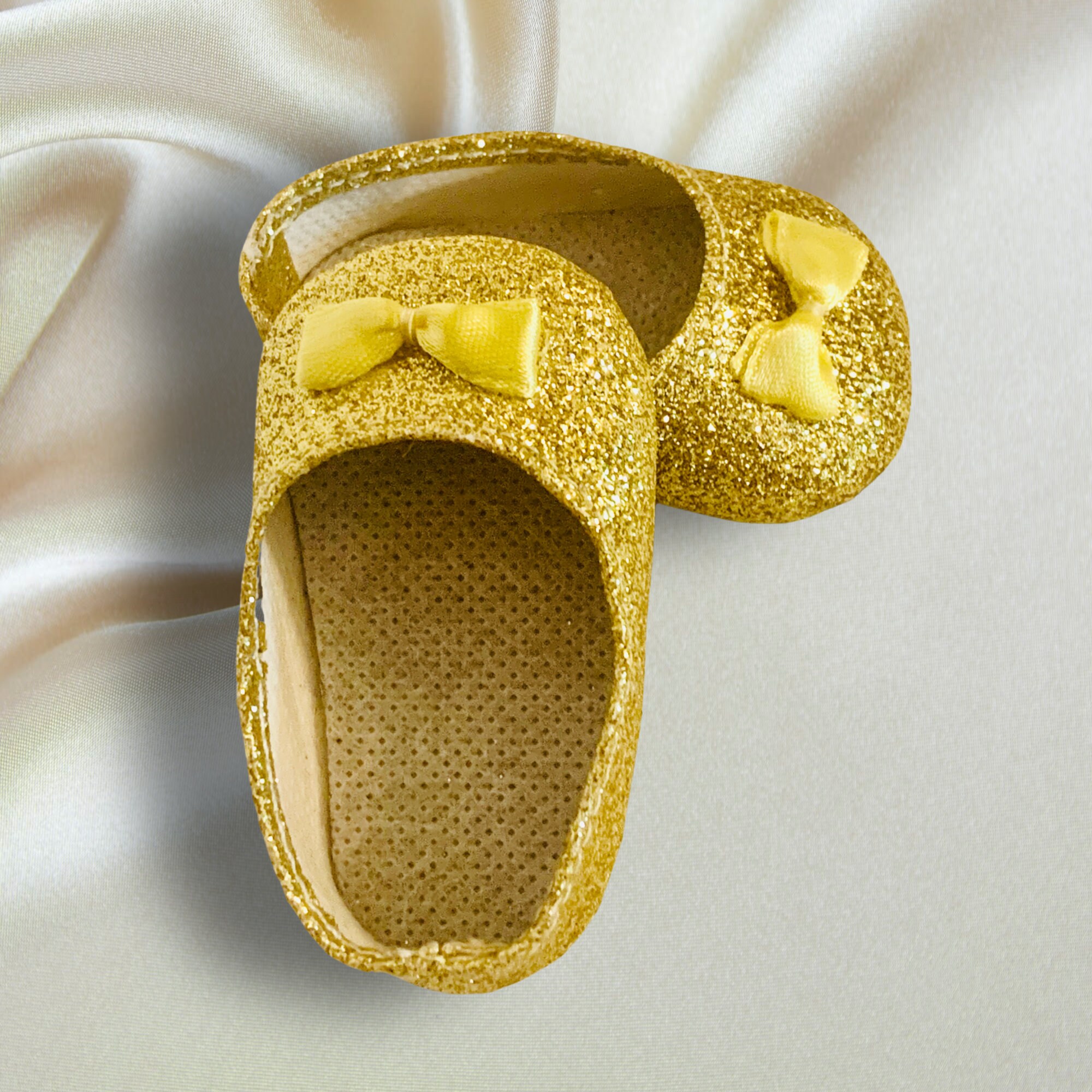 Designer Children Bebe Glitter Gold/Black Shoes For Baby Girls – Age of  Innocence