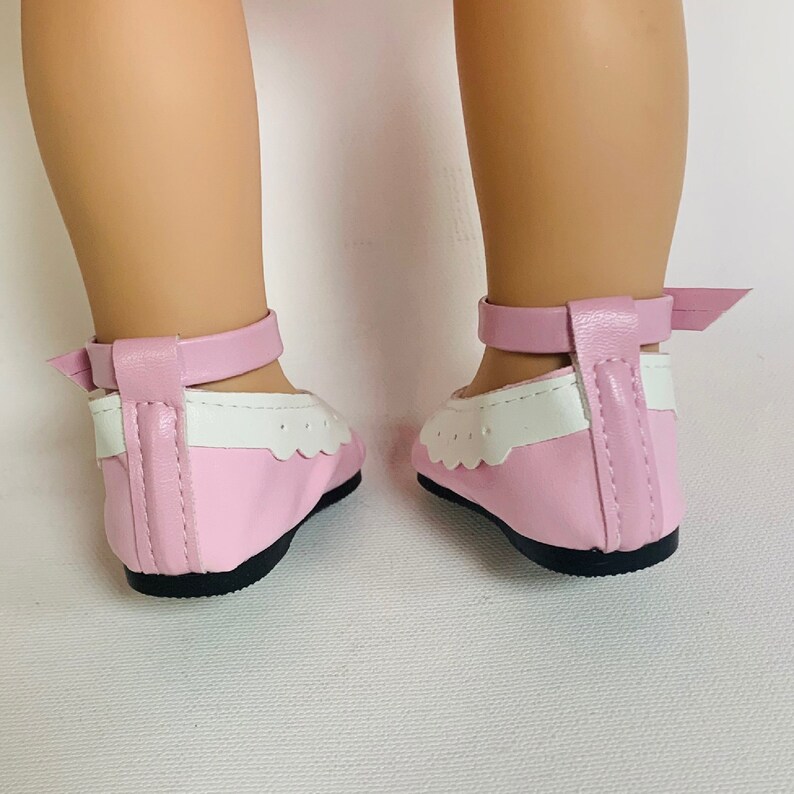 Pink and White Shoes for Dolls Buckle Shoes for 18 | Etsy