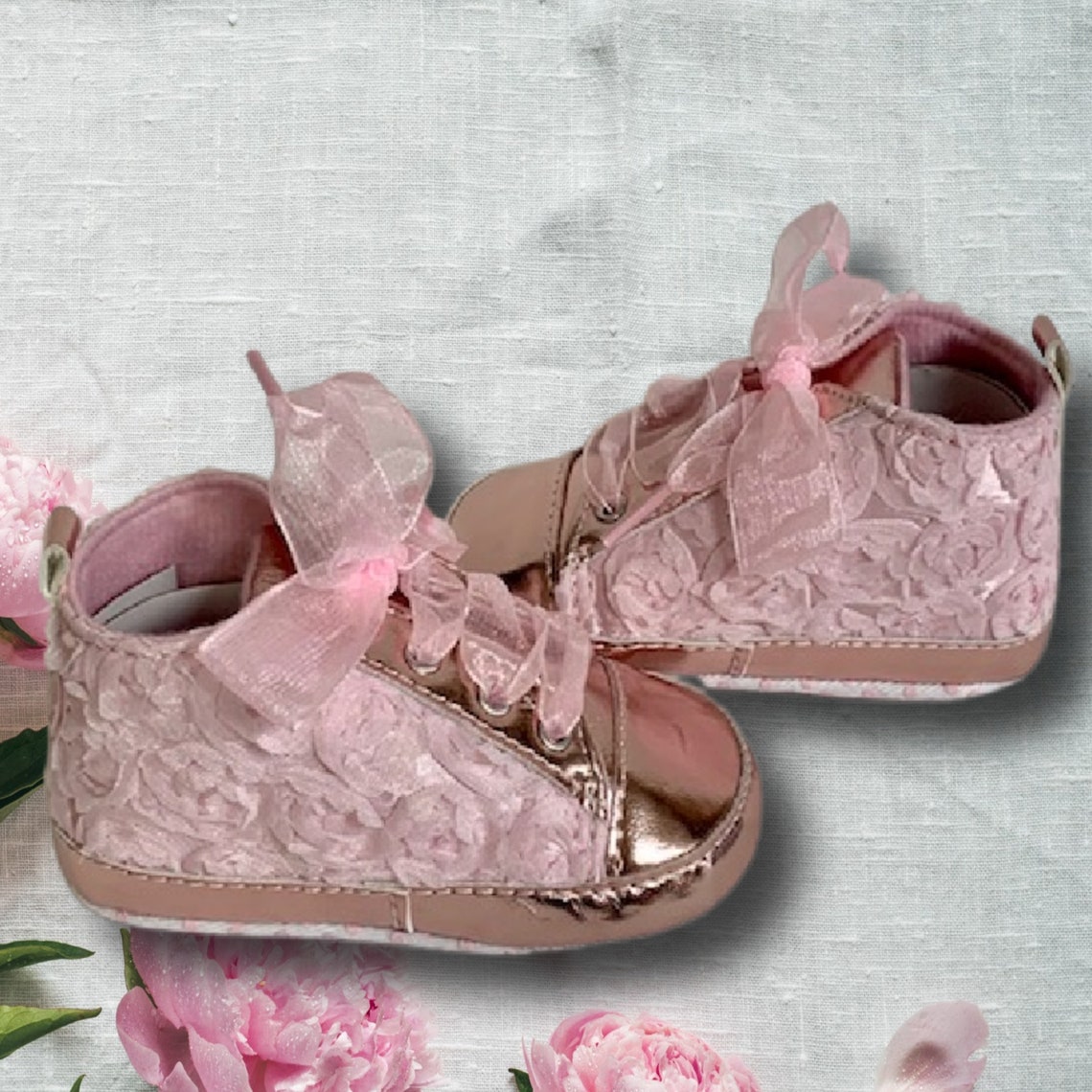 Baby Girl Shoes Pink Roses Shoes Shoes for Baby Girl First Etsy