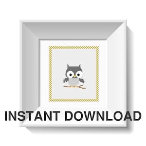 Woodland Owl Cross Stitch Pattern, Woodland, Nursery, Baby, Beginner, Instant Download, Unisex, Boy, Girl, Decor