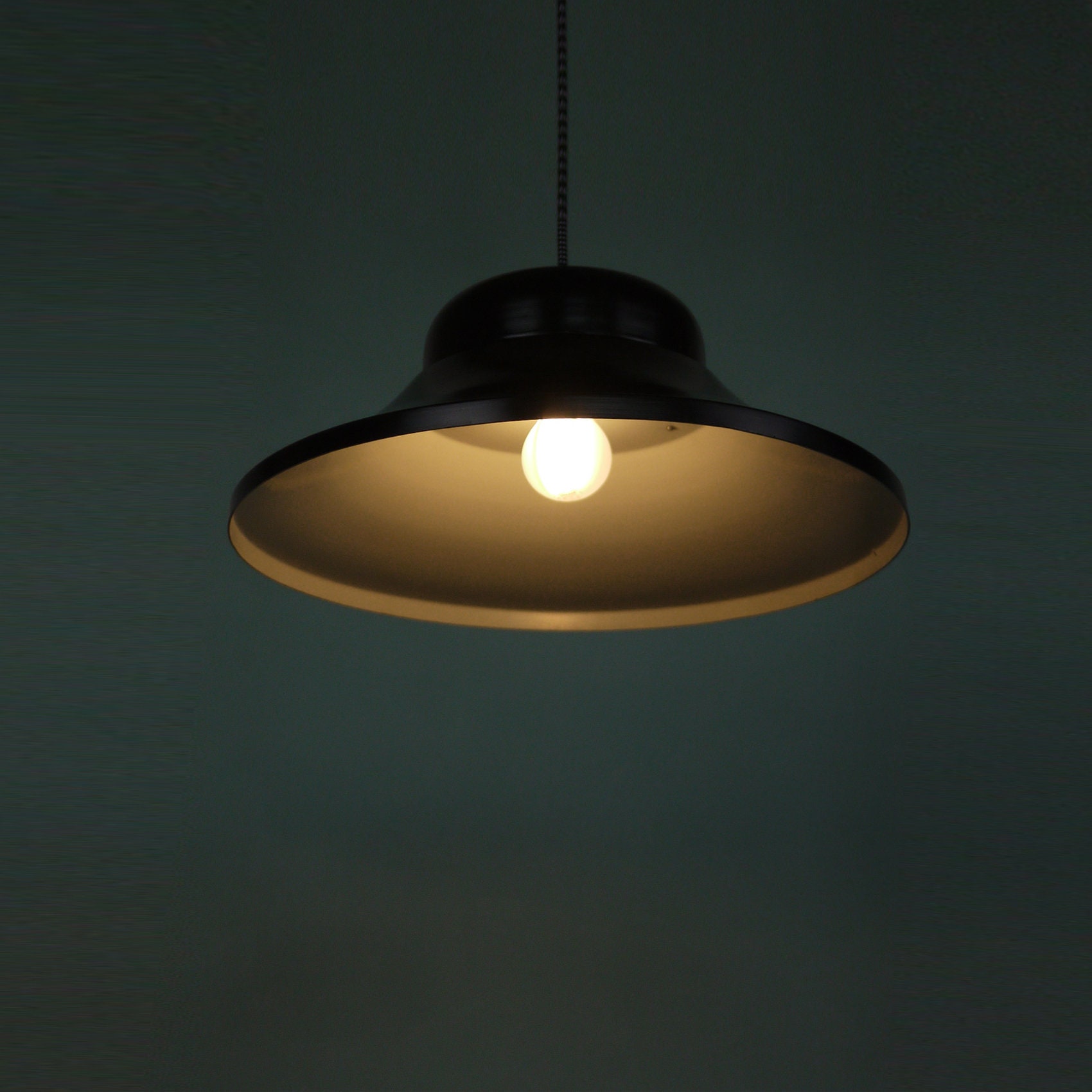 LARGE INDUSTRIAL VINTAGE Ceiling Light in Black / no. 60 Etsy