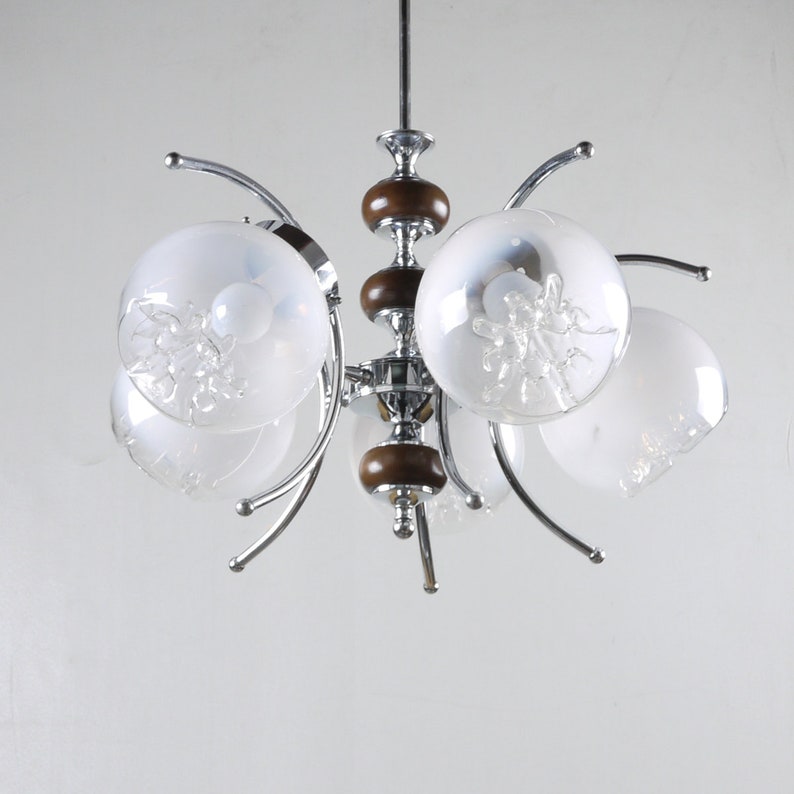 Murano Glass Chandelier With Five Arm From Italy Etsy