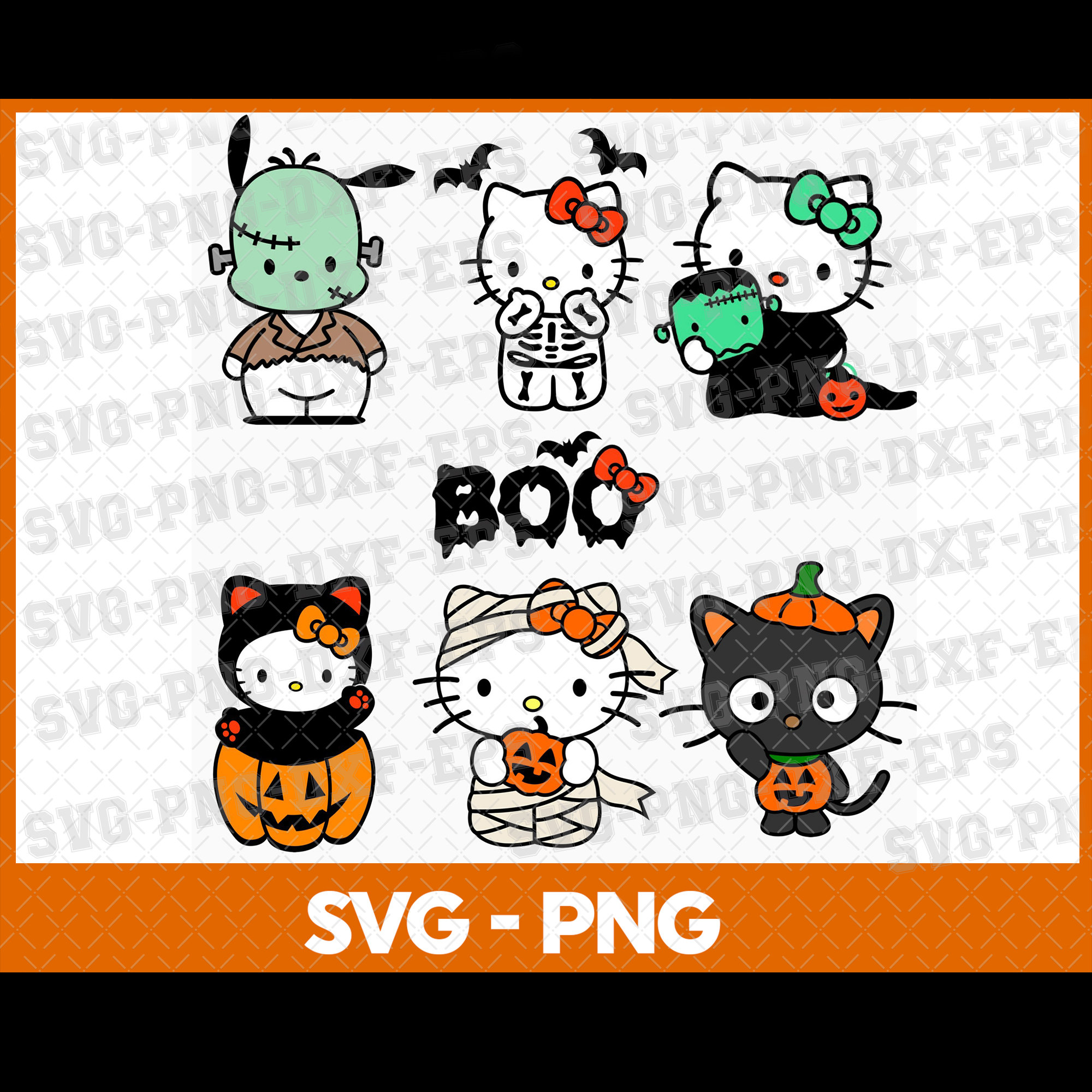 Halloween Hello-kitty SVG PNG JPG 7 for Cricut 