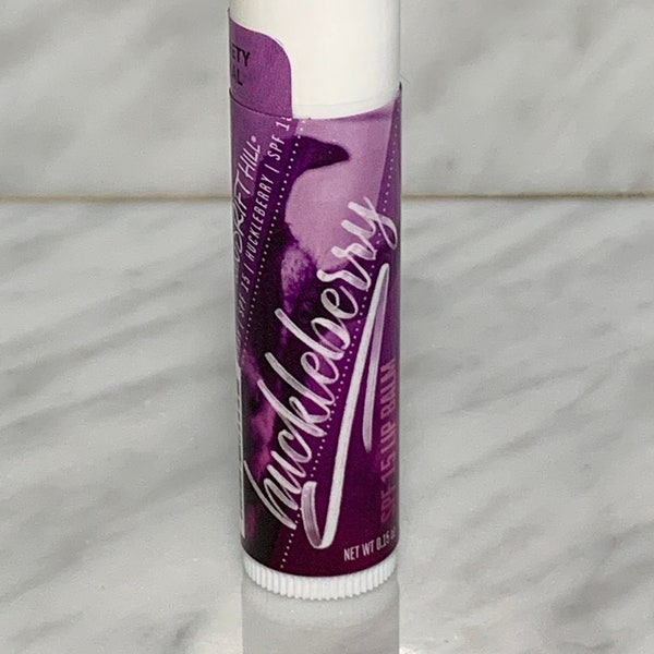 Huckleberry Lip Balm SPF 15 - Natural Moisturizer - Hand Made by Windrift Hill - Montana Huckleberry