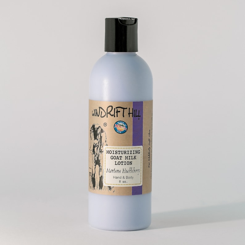 Montana Huckleberry | Goat Milk Lotion | 8oz. | All Over Body Moisturizer | Natural Mosquito Repellant | Natural Skincare 8 Fluid ounces