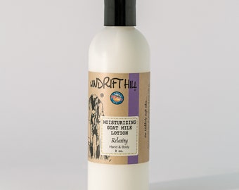 Goat Milk Hand and Body Lotion | Relaxing | 8oz. | All Over Body Moisturizer | Vanilla and Lavender Blend | Made in Montana | Natural